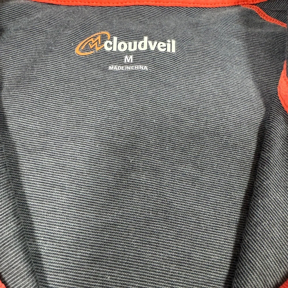 Cloudveil Performance 1/4 Zip Long Sleeve Pullover Men’s M Gray Orange Stitching